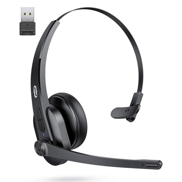 TaoTronics Bluetooth Headset with Microphone, Wireless Headset with USB Adapter - Picture 6 of 11